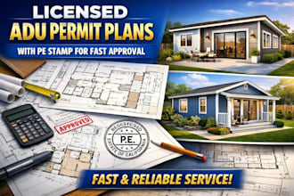 create licensed adu permit plans with pe stamp for fast approval USA