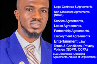 be your lawyer for legal agreements, contracts, terms and conditions