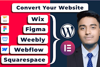 convert figma to wordpress, PSD to wordpress, figma to elementor website