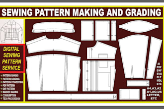 create professional digital sewing patterns in PDF and dxf