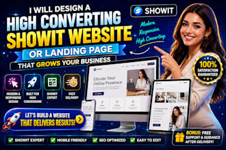 design a high converting showit website or landing page for your business