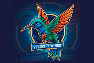 draw amazing hamming bird mascot logo design with 1 day delivery