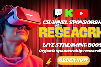 provide sponsorship research and ad management for your twitch and yt channel