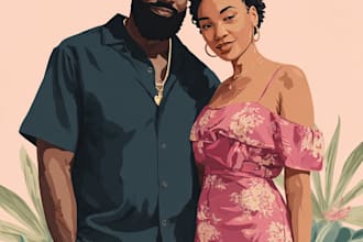 make couple portrait illustration