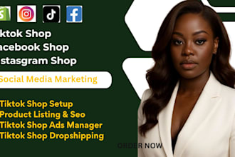 setup tik tok shop instagram shop facebook shop or shopify dropshipping store