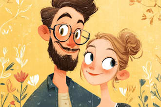 make a realistic couple portrait for gifts or decor