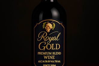 design professional wine bottle labels for premium and handmade products