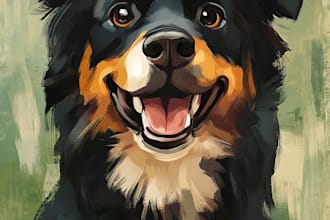 draw disney pet portrait illustration