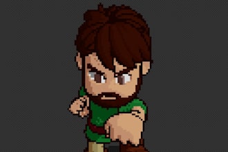 deliver rigged 3d pixel art style character in blender, ready for rendering