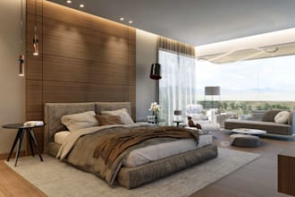 perform interior design for a bedroom and 3d architectural rendering
