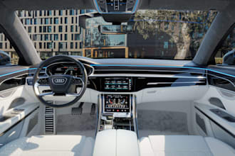 model 3d luxury car exterior, audi car interior, ambient lighting, car animation