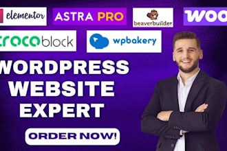 design a website using elementor pro, oxygen builder, beaver builder, wp bakery