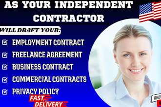 draft custom independent contract, freelancer contract, employment contract