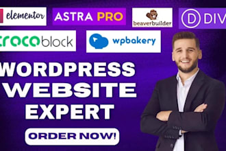 design or fix wordpress websites with elementor pro, beaver builder or wpbakery