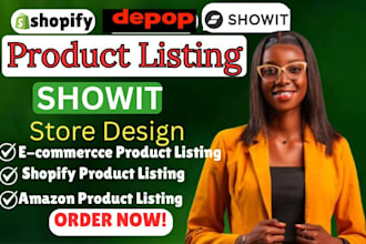 redesign showit store shopify product listing, depop, amazon product listing