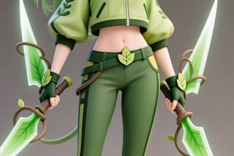 create a detailed 3d cosplay character model for games