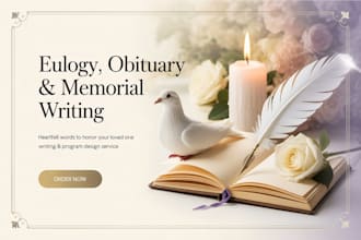 write a touching eulogy or tribute for your loved one, speech writing,  toast