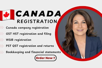 register canada company, gst hst, payroll, wsib, cra tax filing, pst qst returns