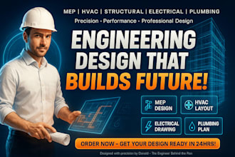 design mep and hvac layout, structural plan, electrical and plumbing drawings