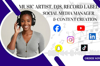 be your music artist dj record label social media manager and content creator