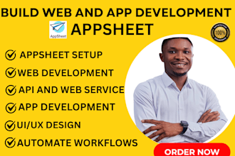 build custom automate mobile and web app appsheet, no code app and google sheet