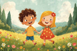 design children book illustrations and children story book layout for amazon KDP