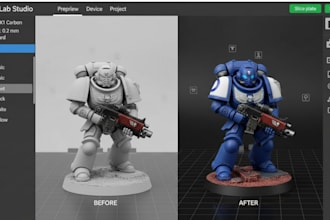 paint, slice your stl into 3mf for bambulab multicolor 3d print