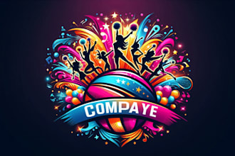design colorful bar night club cheerleading dance logo with unlimited revision