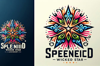 design premium splendid wicked star logo for gaming,youtube,website