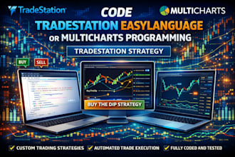 code tradestation easylanguage or multicharts programming, tradestation strategy