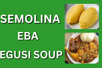 make eba semo and egusi soup