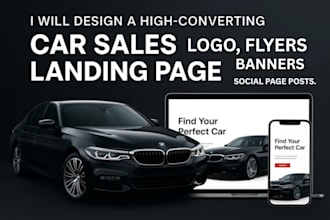 design car sales flyer, logo, car sales banners, car sales social posts