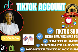 create USA titkok account uk tiktok usa tiktok shop US or uk tiktok account