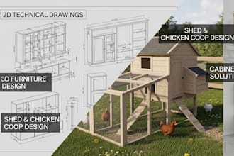 do 2d technical drawings 3d furniture design for shed chicken coop cabinetry