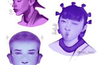 create your fanart, concept art in semirealistic style