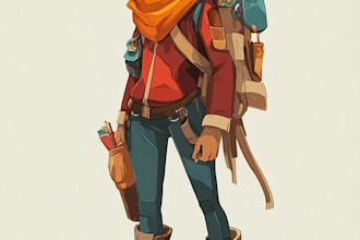 draw 2d game character illustration