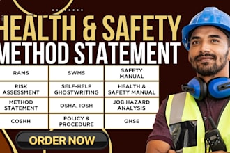 health and safety, method statement, hse risk assessment reports, rams, osha