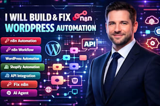 build n8n wordpress automation, fix n8n shopify, fix n8n wordpress automation