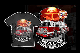 do custom t shirt firefighter logo design
