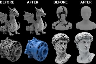 do fix optimize stl file, custom modification for 3d printing, 3d models repair