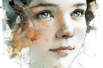 paint cute watercolor portrait