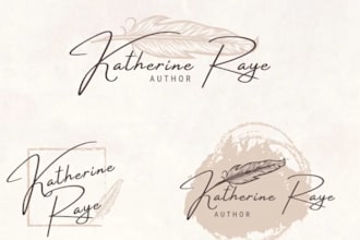 perfect author feminine custom signature logo with author branding