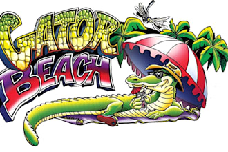 create high quality beach crocodile logo