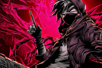 draw your idea in badass anime, manga and comic character