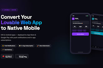 convert your lovable ai web site to android and ios app with push notification