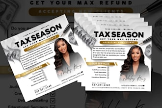 credit repair flyer, tax flyer, instagram and real estate flyer