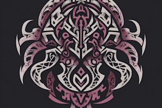 create cyber sigilism tribal design for tattoo or clothing