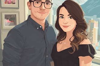 draw couple portrait illustration