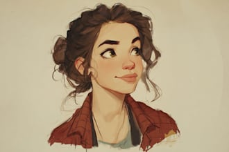 draw a portrait in semi realism, disney or cartoon style