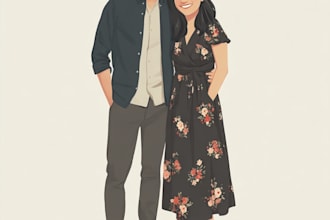 draw couple portrait illustration